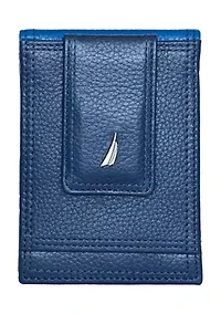 Pebble Two-Tone Leather Front Pocket Wallet