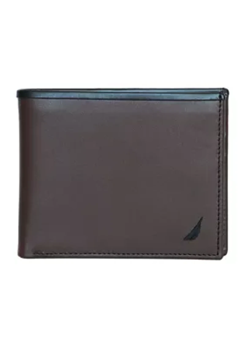 Pop Color Leather Bifold Wallet