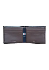Pop Color Leather Bifold Wallet