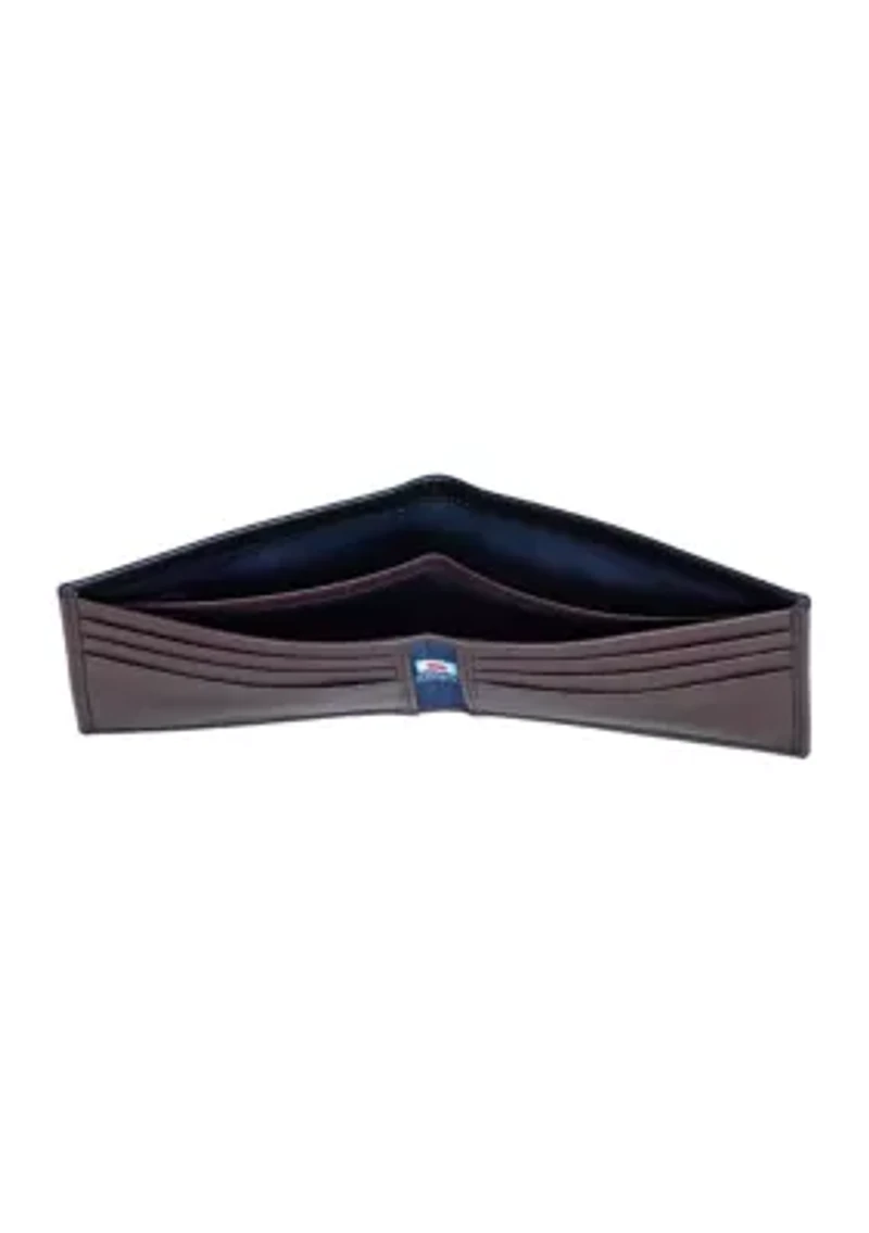 Pop Color Leather Bifold Wallet