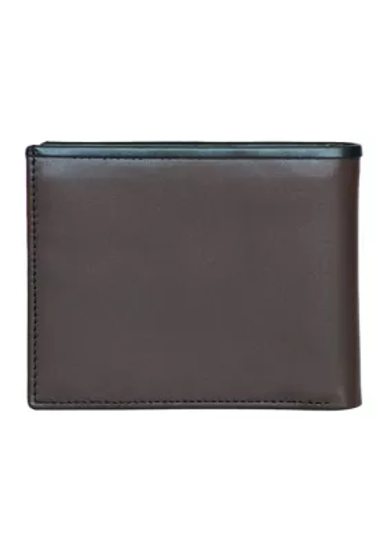 Pop Color Leather Bifold Wallet