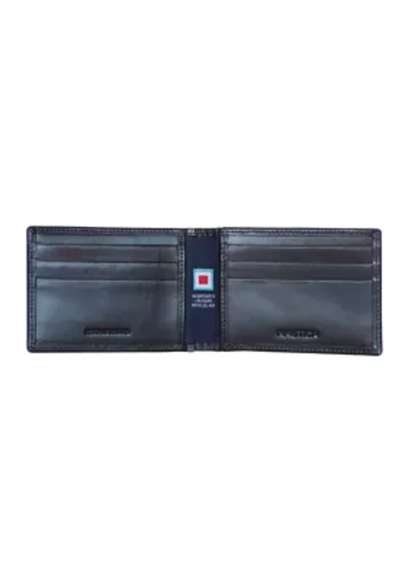 Pop Color Leather Front Pocket Wallet
