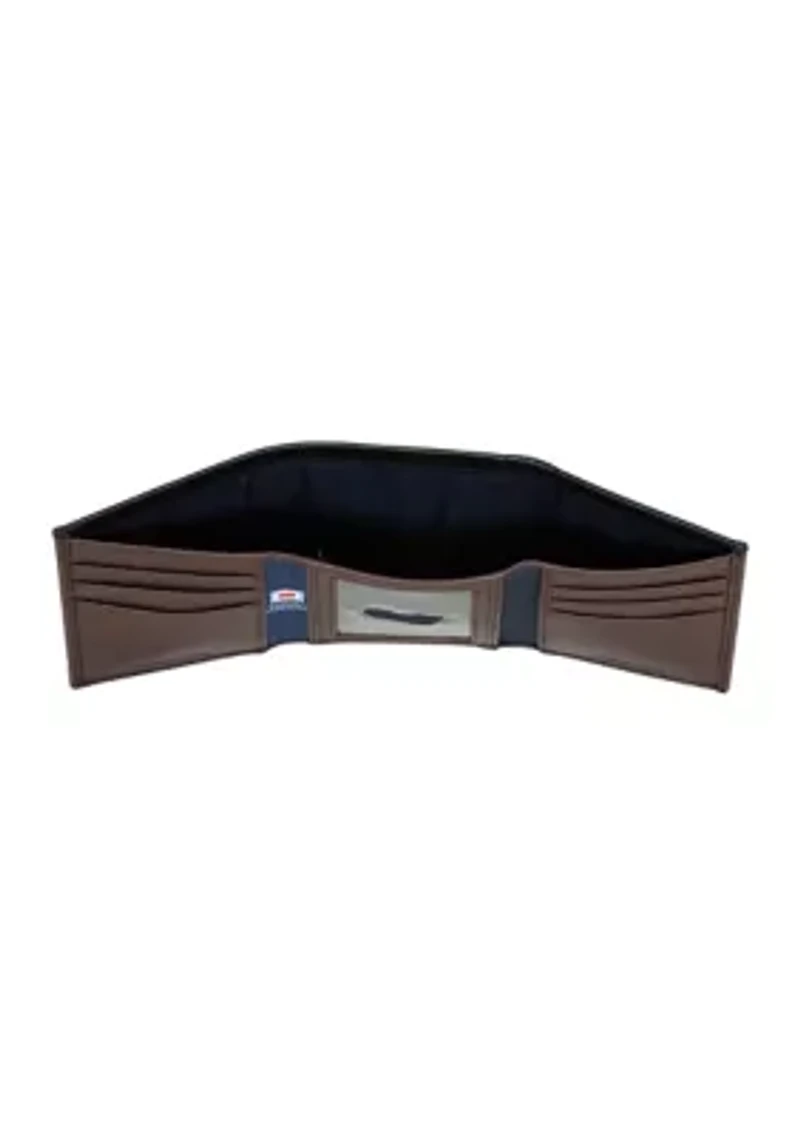 Pop Color Leather Trifold Wallet