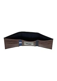 Pop Color Leather Trifold Wallet