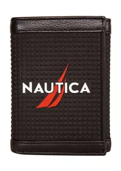 Logo Rubber/Leather Trifold Wallet