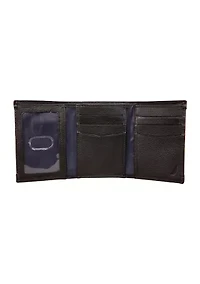 Logo Rubber/Leather Trifold Wallet
