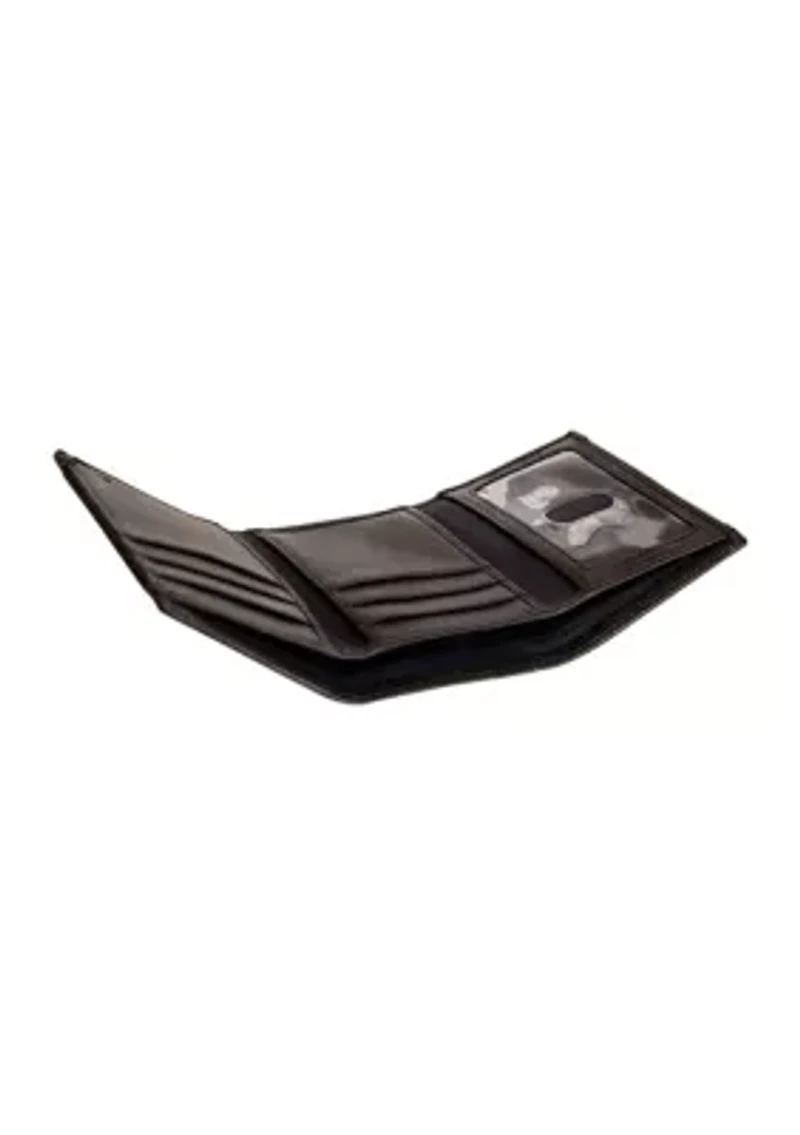 Logo Rubber/Leather Trifold Wallet