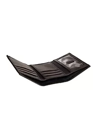 Logo Rubber/Leather Trifold Wallet