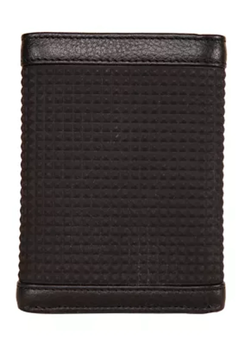 Logo Rubber/Leather Trifold Wallet