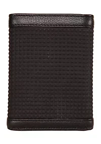 Logo Rubber/Leather Trifold Wallet