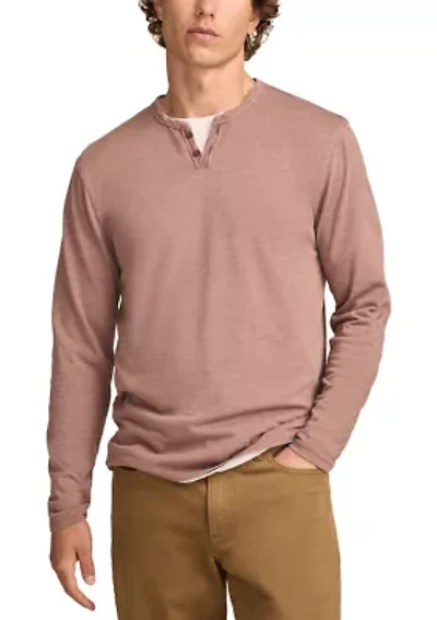 Long Sleeve Burnout Henley Shirt