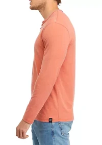 Long Sleeve Burnout Henley Shirt