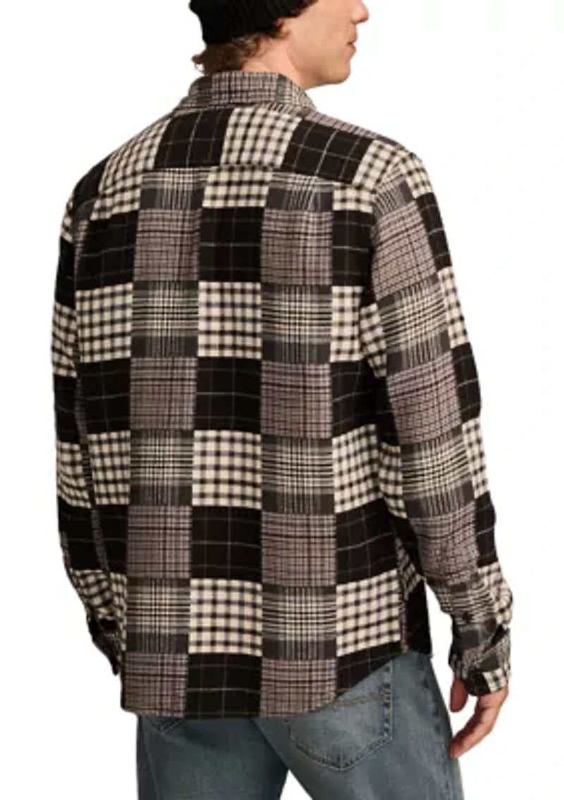 Jacquard Double Weave Patchwork Long Sleeve Shirt