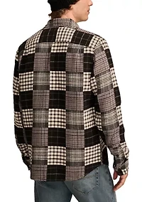 Jacquard Double Weave Patchwork Long Sleeve Shirt