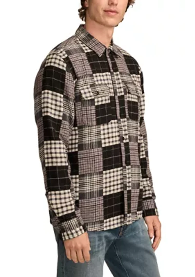 Jacquard Double Weave Patchwork Long Sleeve Shirt