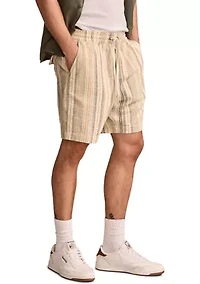 7'' Striped Linen Shorts