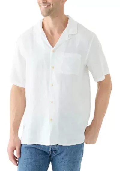 Men's Short Sleeve Linen Camp Collar Shirt