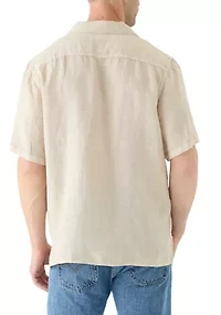 Men's Short Sleeve Linen Camp Collar Shirt
