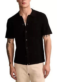 Short Sleeve Button Down Sweater