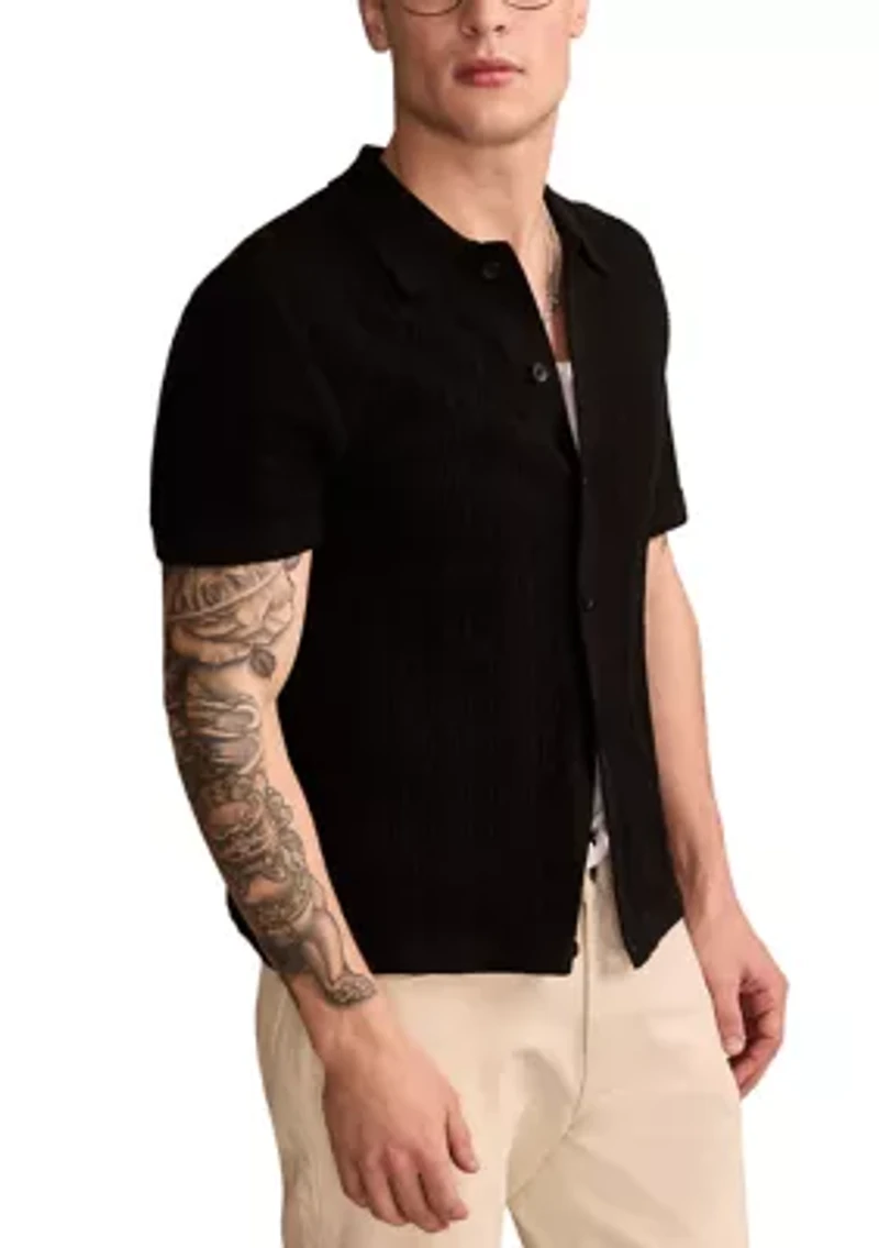 Short Sleeve Button Down Sweater