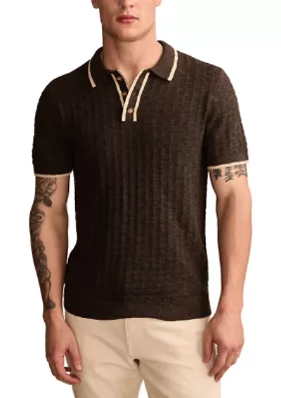 Short Sleeve Tipped Polo Sweater
