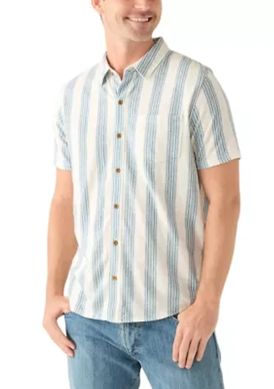 Linen Short Sleeve Ombre Stripe Shirt