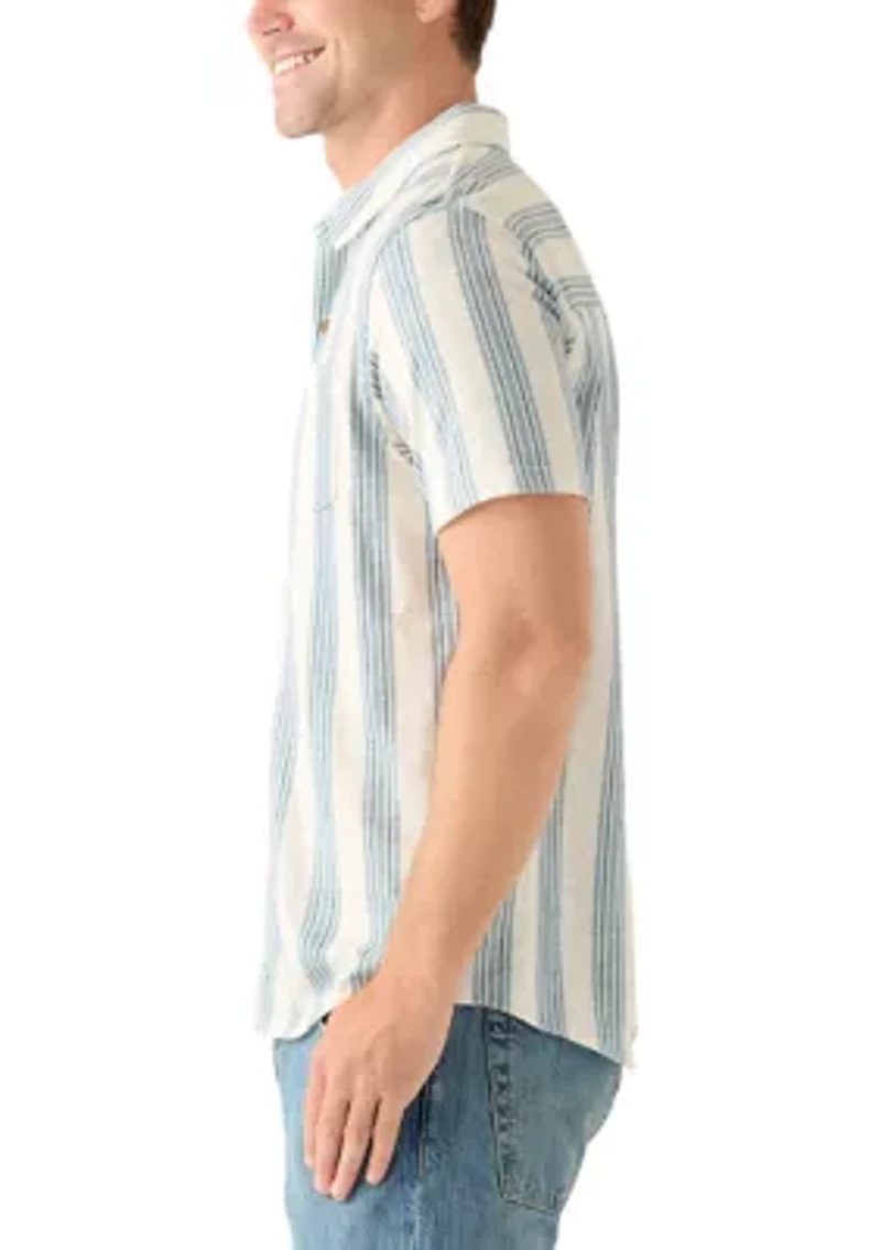 Linen Short Sleeve Ombre Stripe Shirt