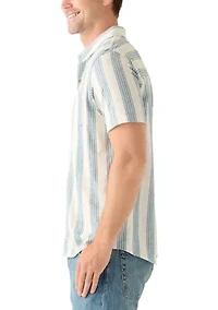 Linen Short Sleeve Ombre Stripe Shirt