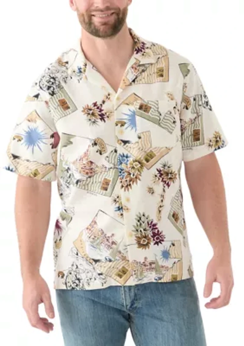 Printed Camp Collar Short Sleeve Shirt