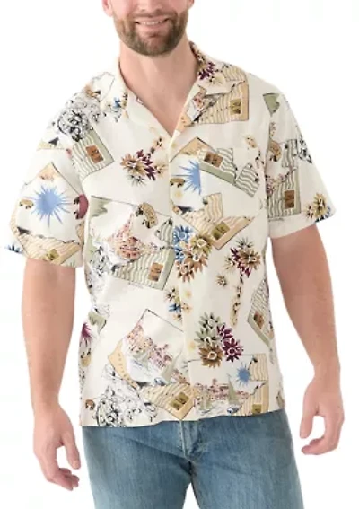 Printed Camp Collar Short Sleeve Shirt