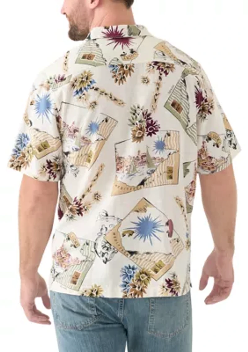 Printed Camp Collar Short Sleeve Shirt
