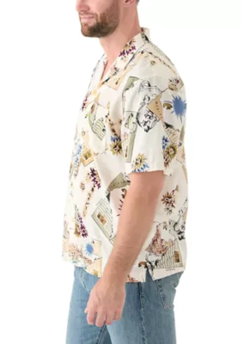 Printed Camp Collar Short Sleeve Shirt