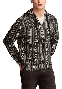 Woven Jacquard Printed Hoodie
