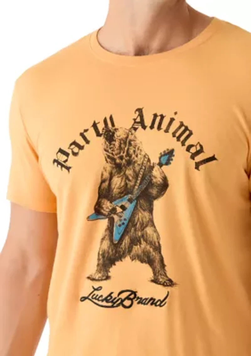 Men's Short Sleeve Party Animal Crew Neck T-Shirt