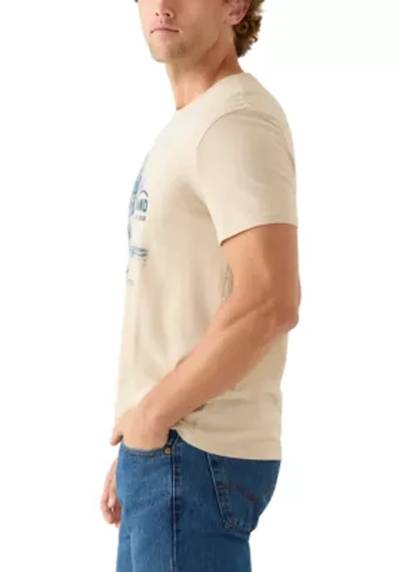 Men's Short Sleeve Crew Neck Beach T-Shirt