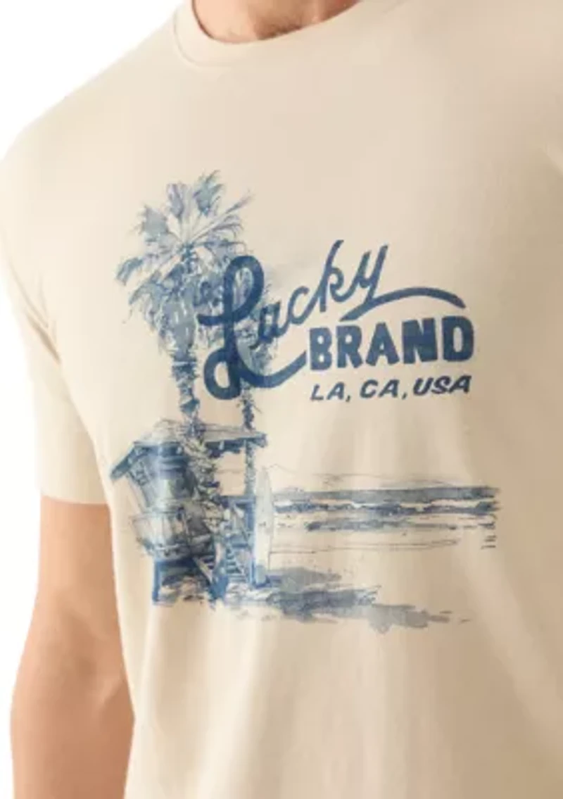 Men's Short Sleeve Crew Neck Beach T-Shirt