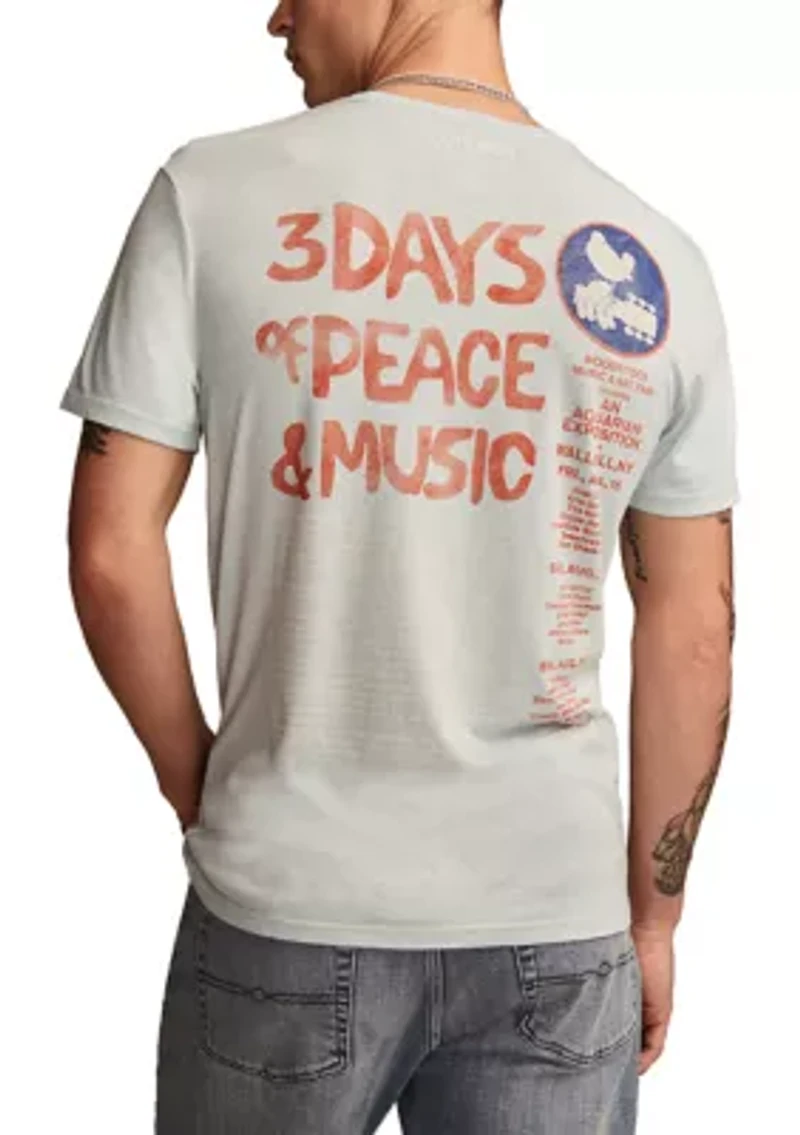 Big & Tall Short Sleeve Woodstock Poster Graphic T-Shirt