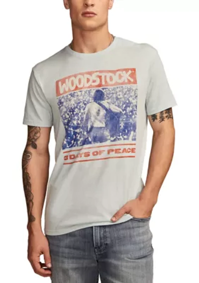 Big & Tall Short Sleeve Woodstock Poster Graphic T-Shirt