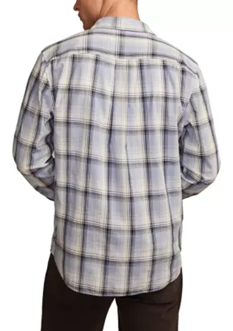 Big & Tall Long Sleeve Plaid One Pocket Poplin Shirt