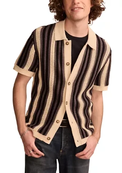 Stripe Button Through Sweater