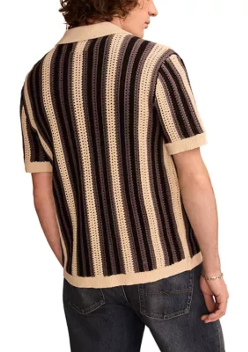 Stripe Button Through Sweater