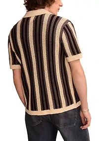 Stripe Button Through Sweater