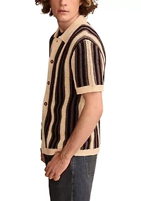 Stripe Button Through Sweater