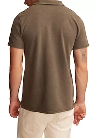 Jacquard Slub Knit Jersey Polo Shirt