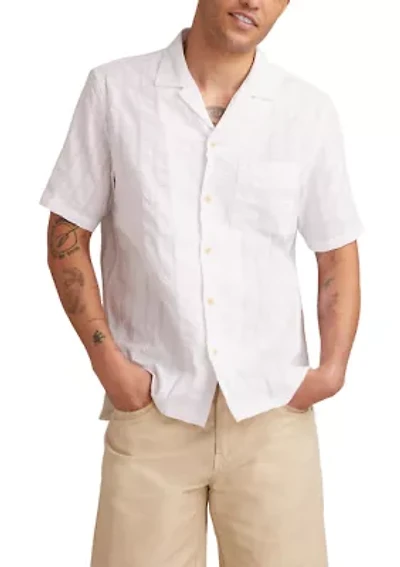 Seersucker Camp Collar Short Sleeve Shirt