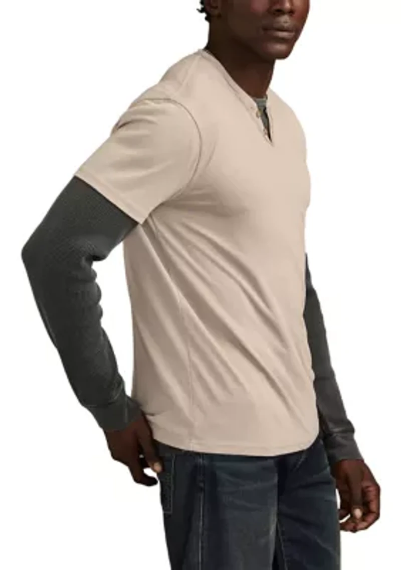 Big & Tall Venice Burnout Henley T-Shirt