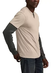 Big & Tall Venice Burnout Henley T-Shirt