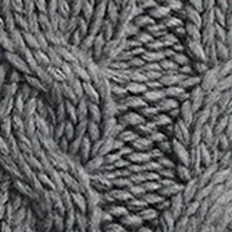 Men's Cable Knit Striped Crew Neck Sweater