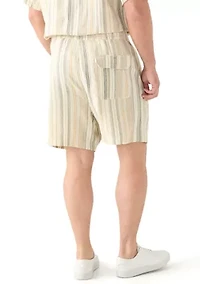 Big & Tall Striped Pull On Shorts