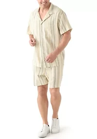 Big & Tall Striped Pull On Shorts